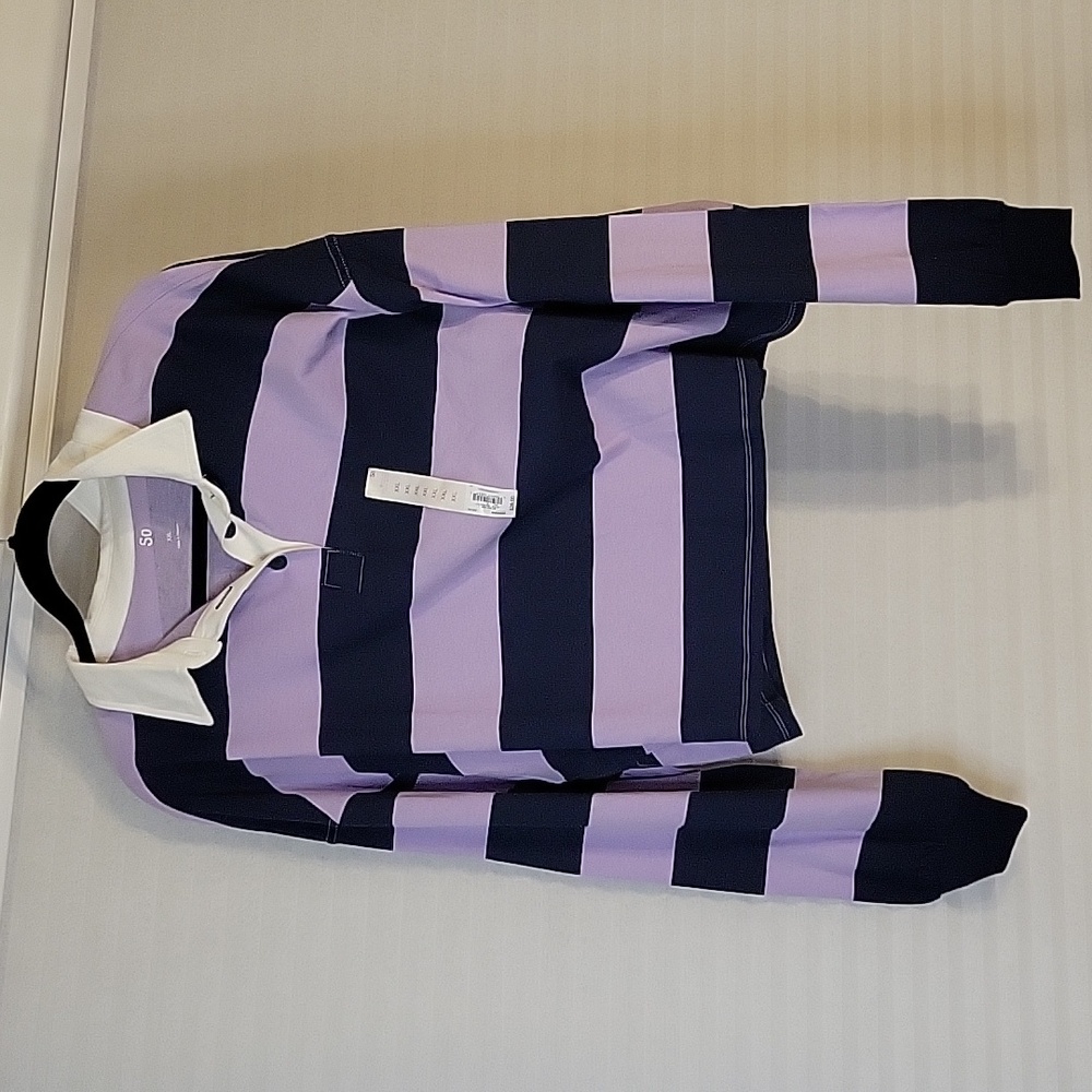 NWT SO XXL cropped polo purple and blue